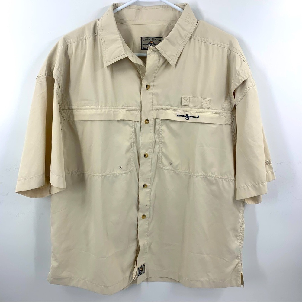 Hook & Tackle ShortSleeve‎ Button Down Fishing Shirt